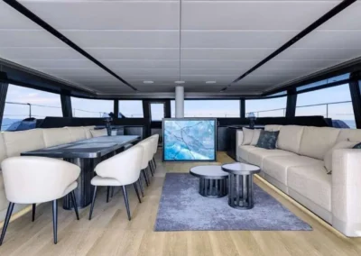 Sunreef 70 AGATA BLU main salon with dining table