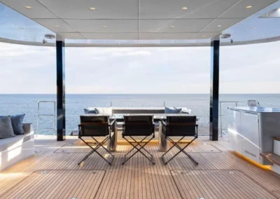 Sunreef 70 AGATA BLU aft deck dining